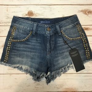 Guess Studded Denim Shorts NWT